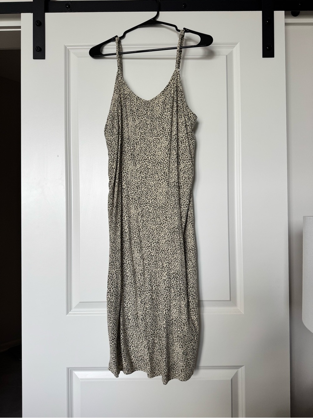 NWT Thread & Supply Cream and Black Leopard Slip Midi Dress